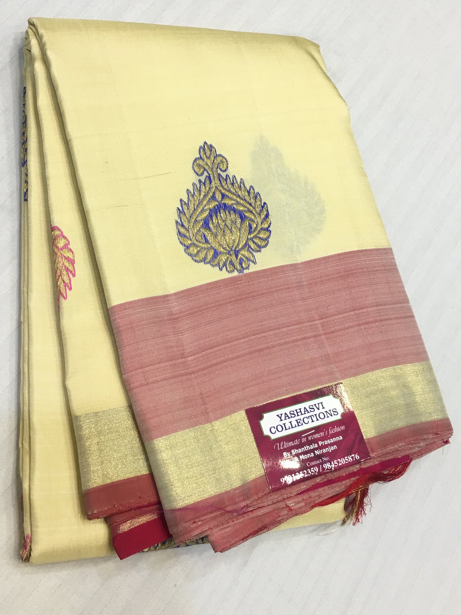 Yellow kanchivaram saree